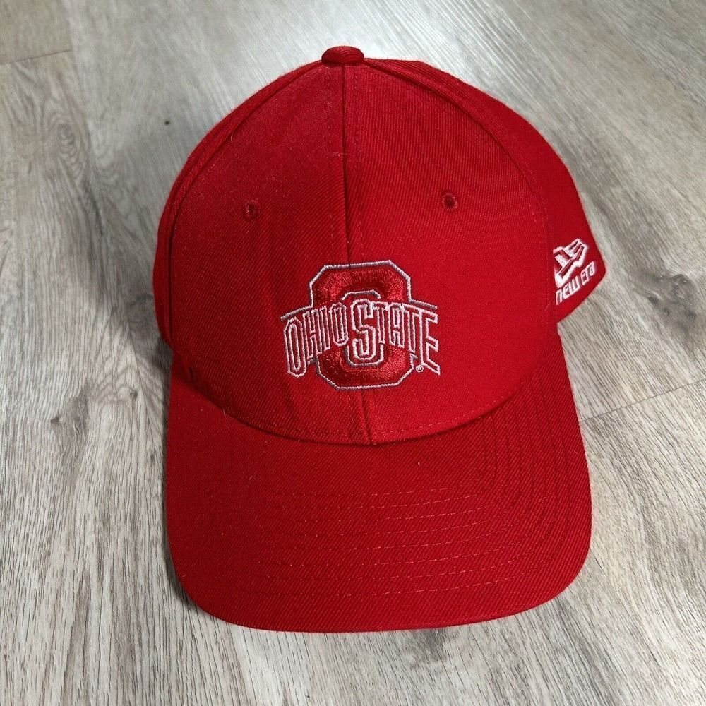 Vintage New Era Ohio State‎ Buckeyes Hat Snapback NCAA College Football Red Cap